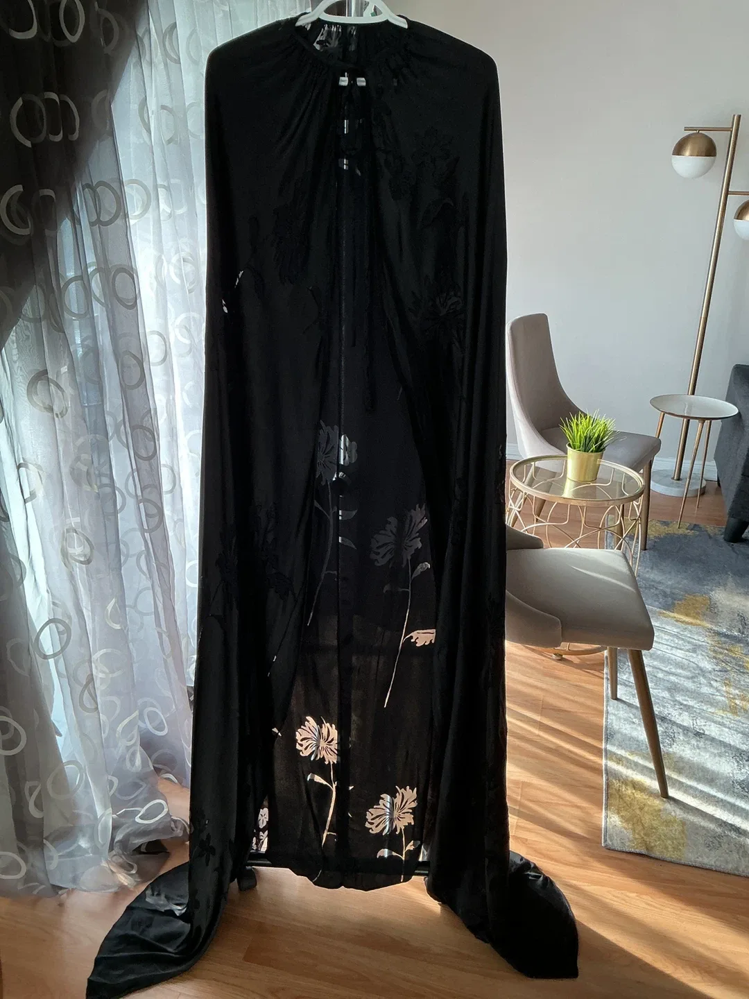 Black Floral Print Cape image indicator(2)