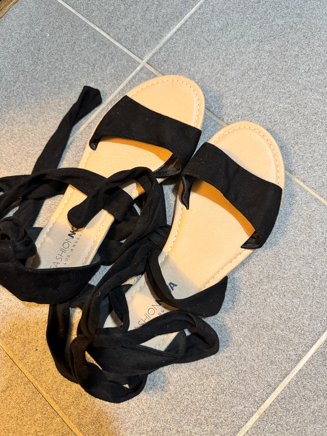 Fashion Nova Black Wrap Sandals - photo 3