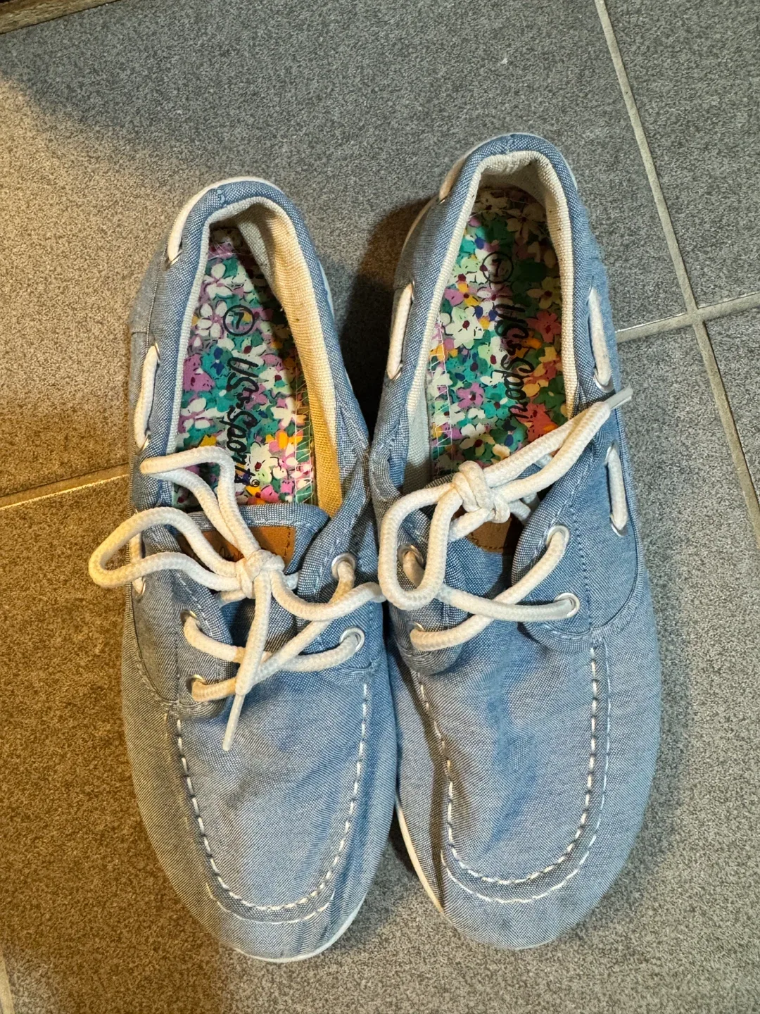 US Sports Denim Boat Shoes - Size 7