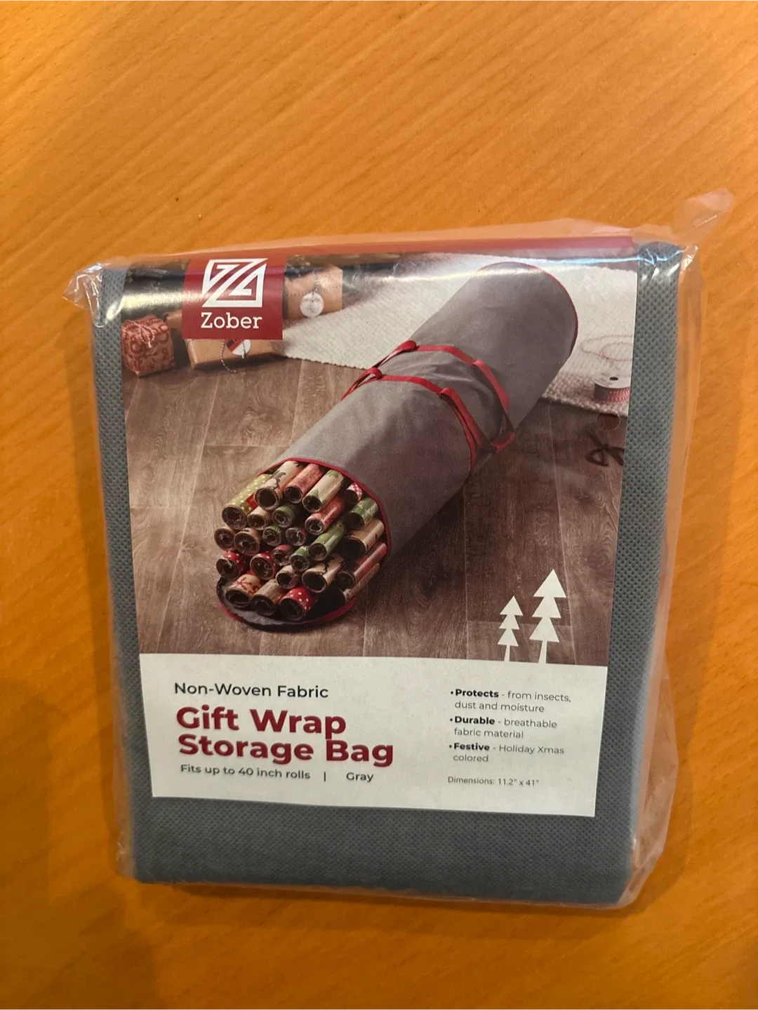 Zober Gift Wrap Storage Bag - Gray