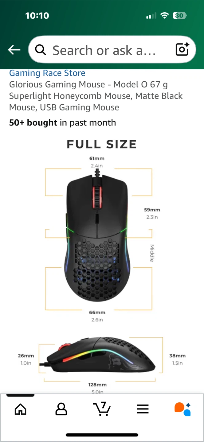 Glorious Model O Gaming Mouse - Matte Black - photo 2
