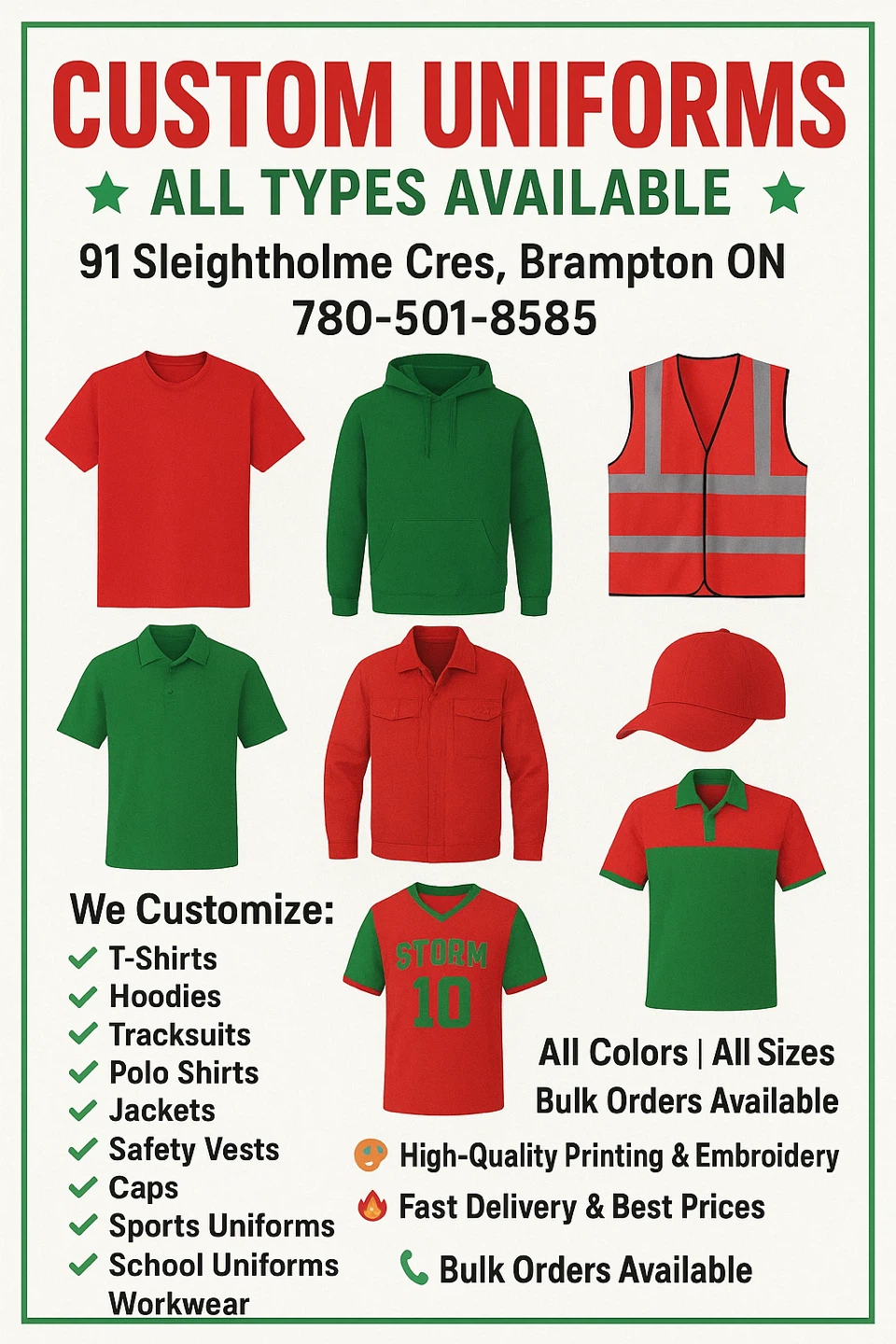 Custom Uniforms - All Types Available