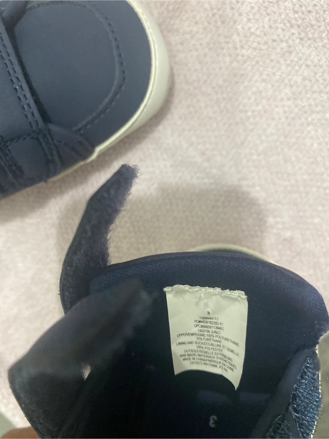 Navy Blue Baby Sneakers - Size 3 - photo 5