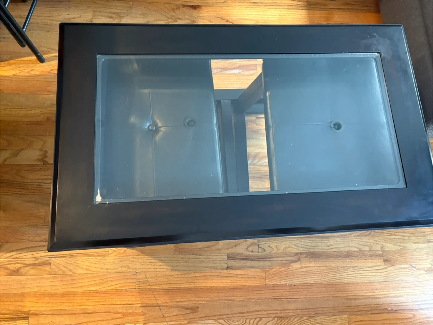 Black Coffee Table with Glass Top and chairs - photo 2