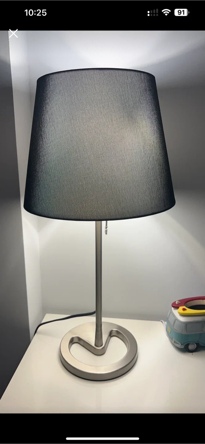 Heavy Dimmable Lamp with Black Shade x2