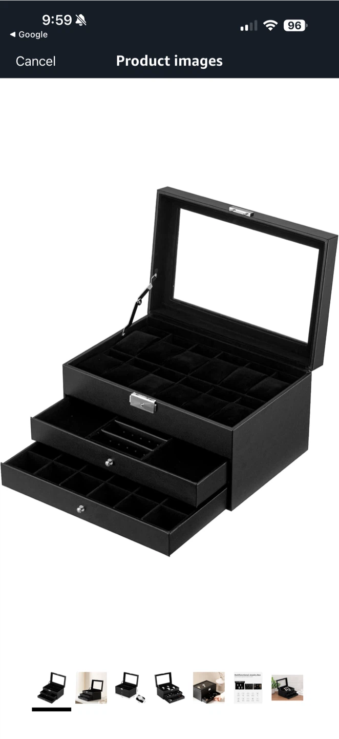 Black 3-Drawer Jewelry Box - photo 4