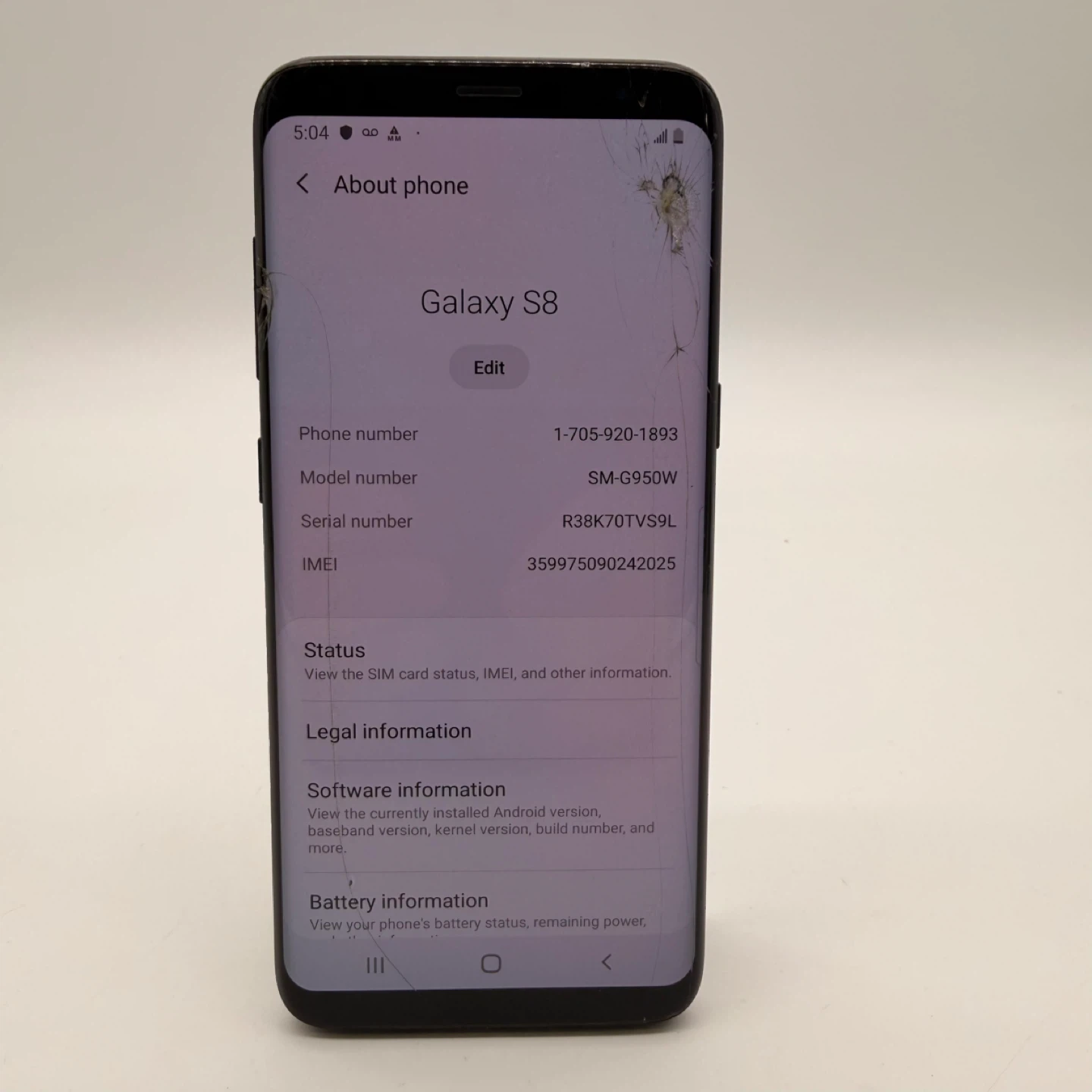 Samsung Galaxy S8 – 64GB – Cracked Screen & Back – Works - photo 4