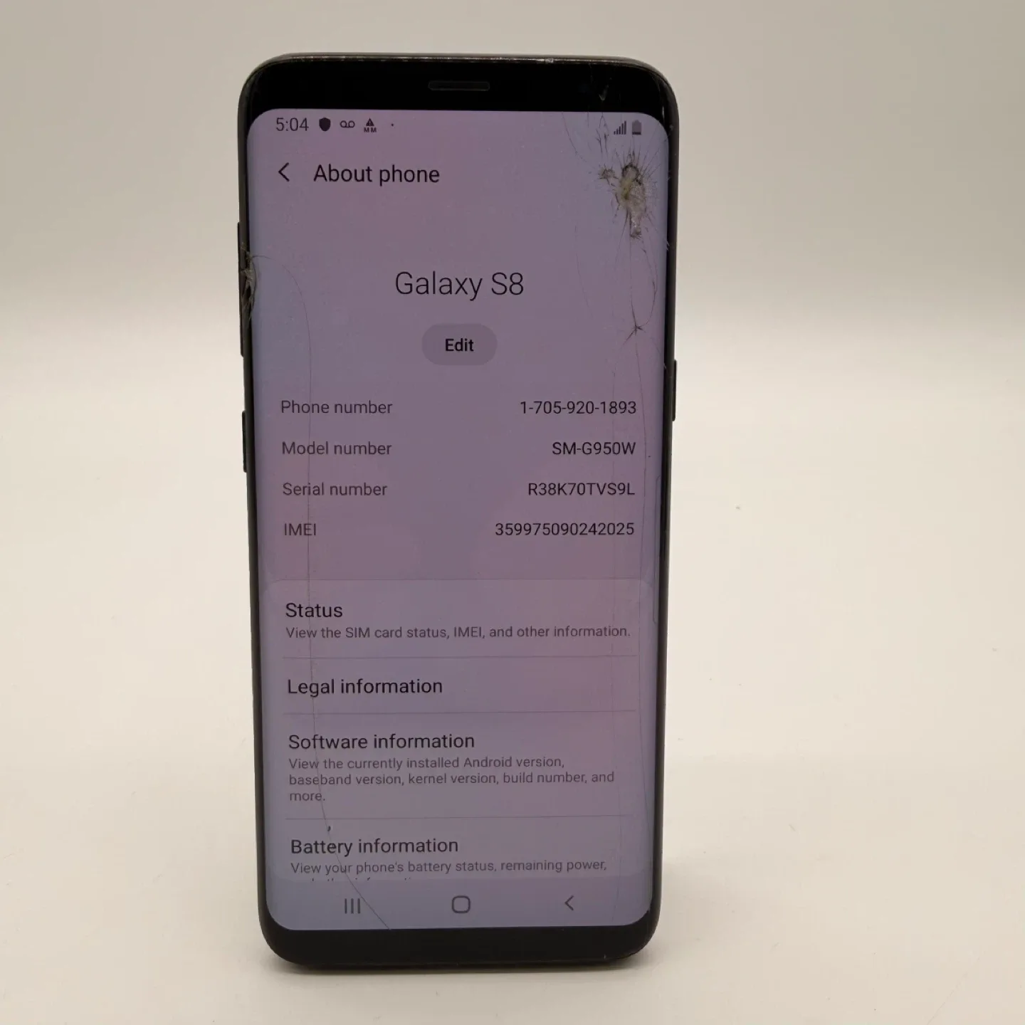 Samsung Galaxy S8 – 64GB – Cracked Screen & Back – Works image indicator(4)