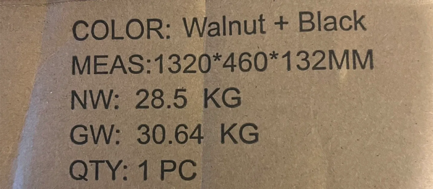 Walnut & Black TV Stand - 1320x460x132MM image indicator(2)