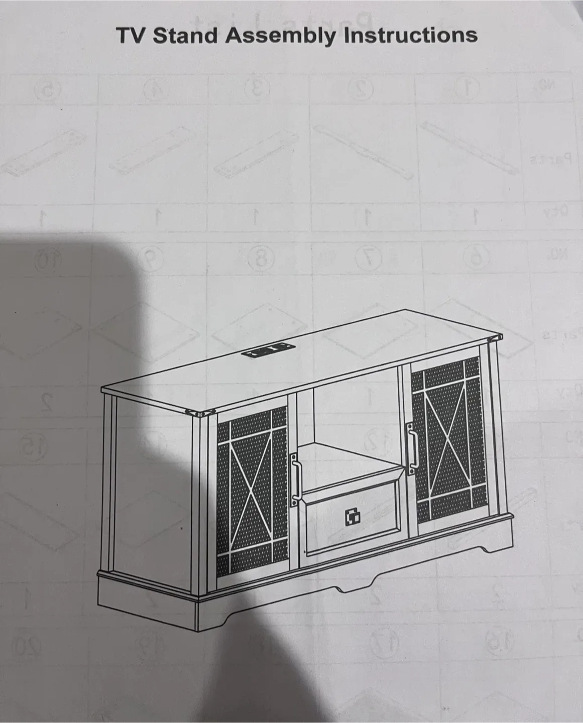 Walnut & Black TV Stand - 1320x460x132MM image indicator(3)