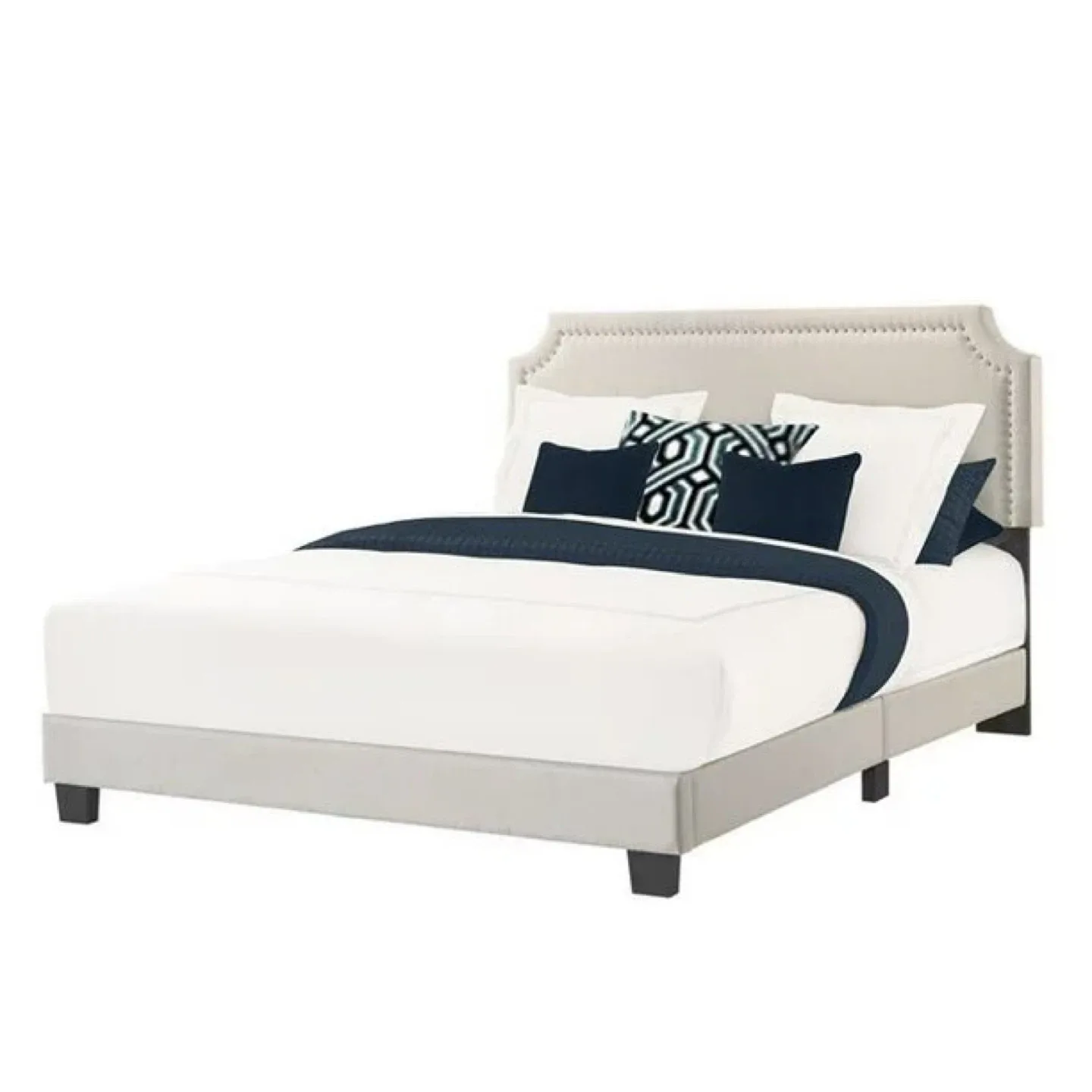 Upholstered Platform Bed with Nailhead Trim image indicator(3)