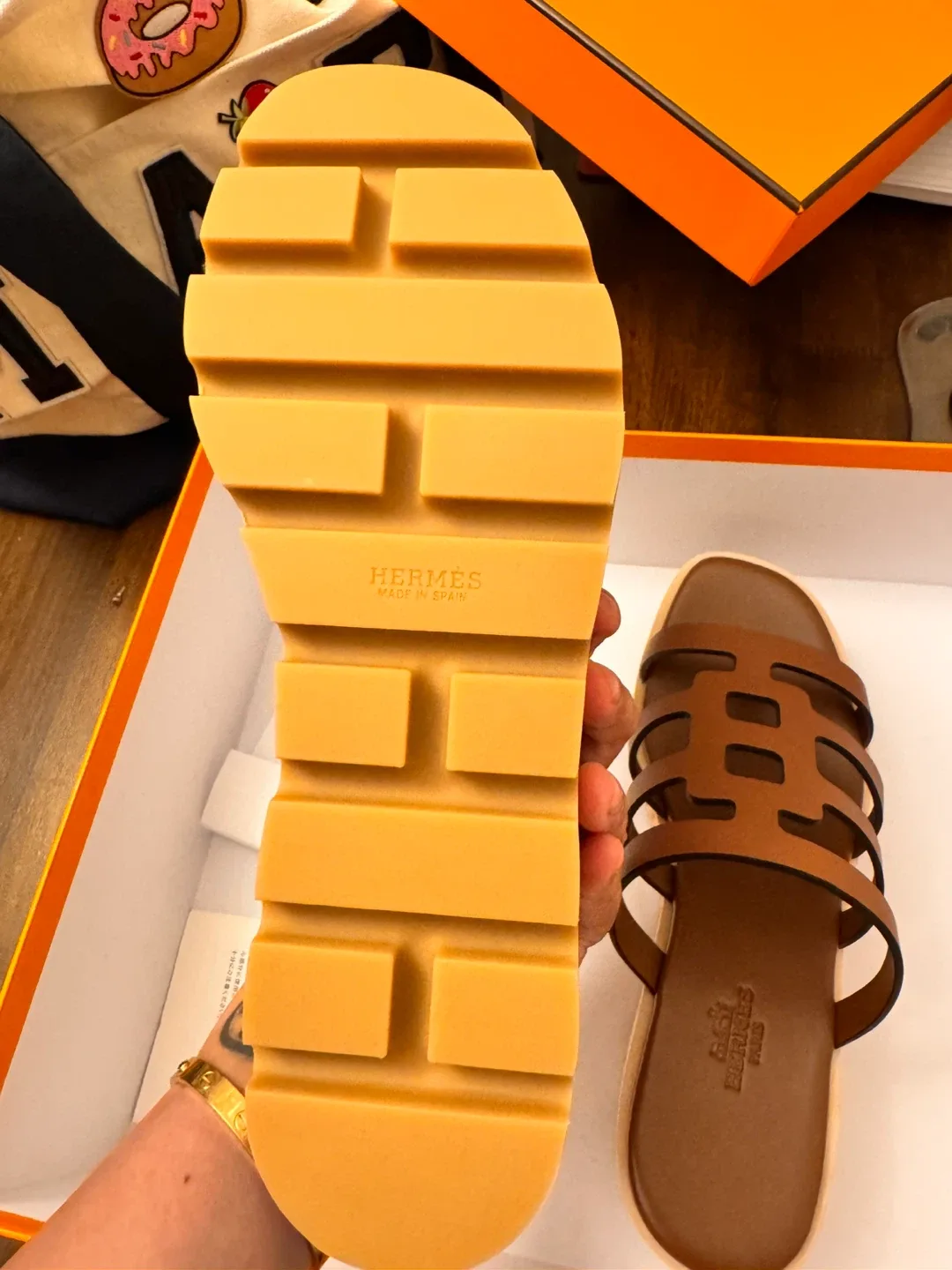 Hermès Brown Leather Oran Sandals image indicator(3)