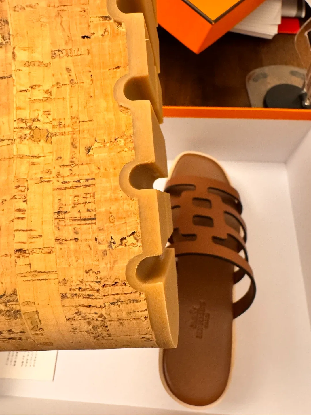 Hermès Brown Leather Oran Sandals image indicator(4)