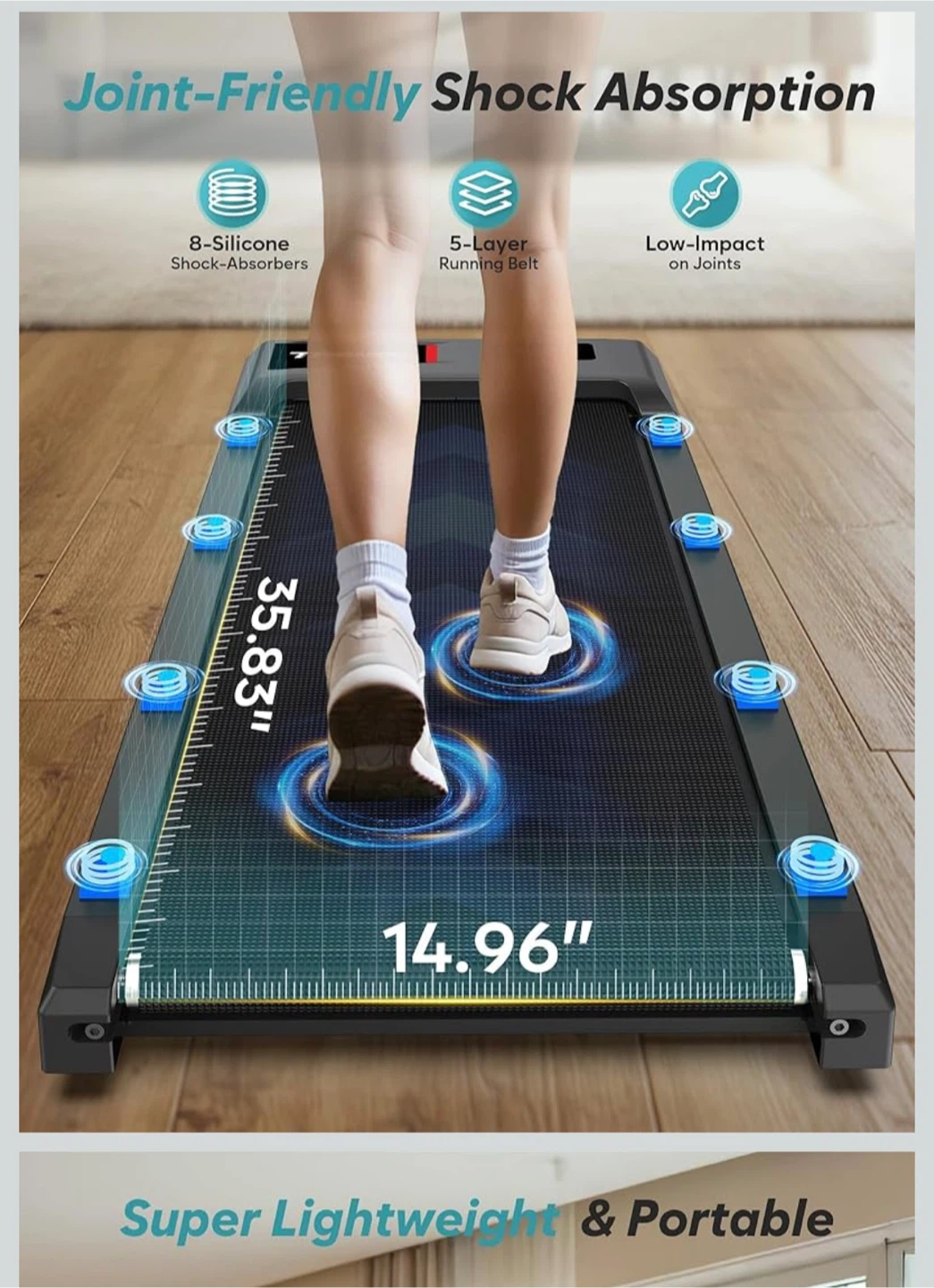 Portable Under Desk Treadmill 2.5 HP - photo 3