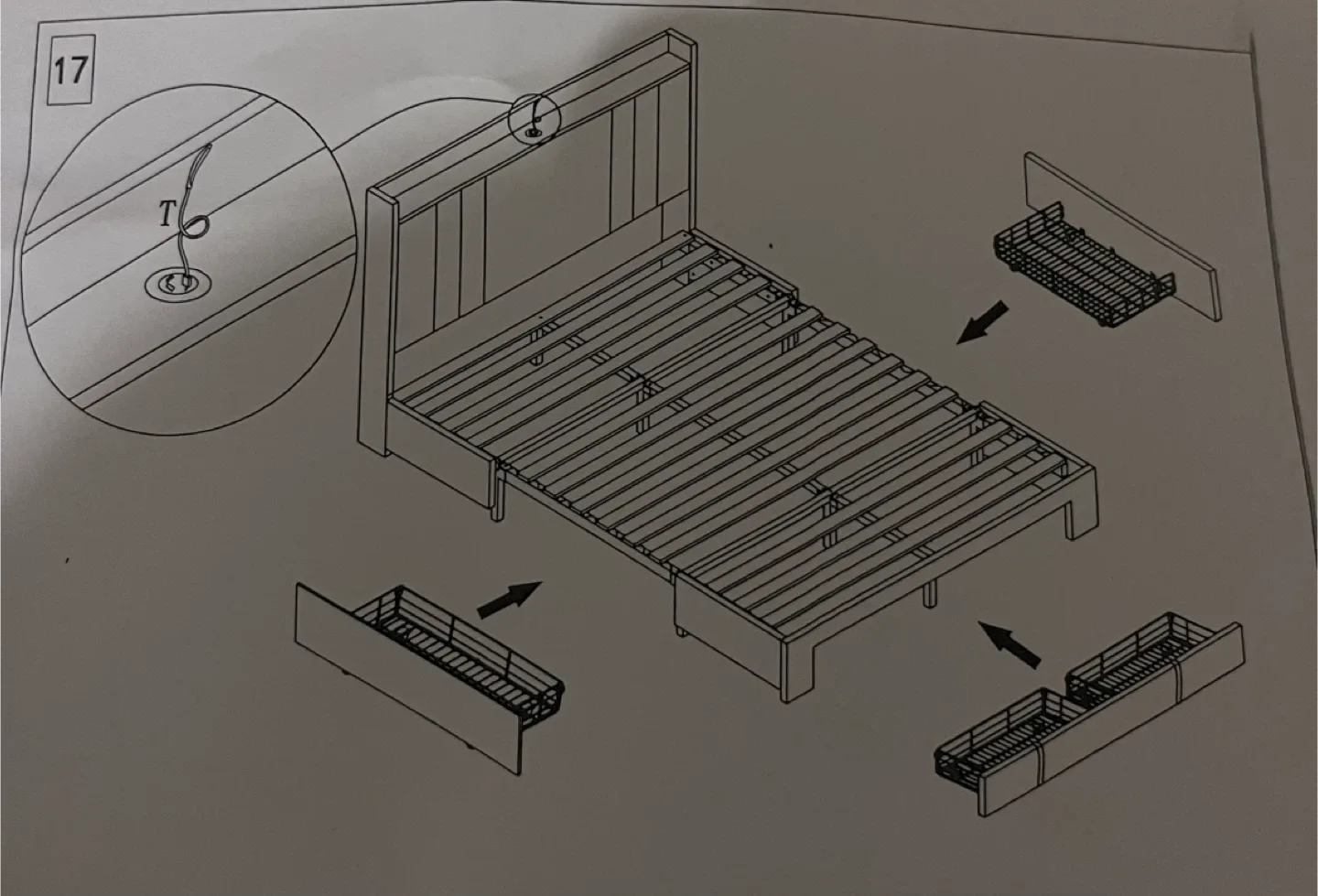 Full Size Bed Frame with Storage Drawers image indicator(4)