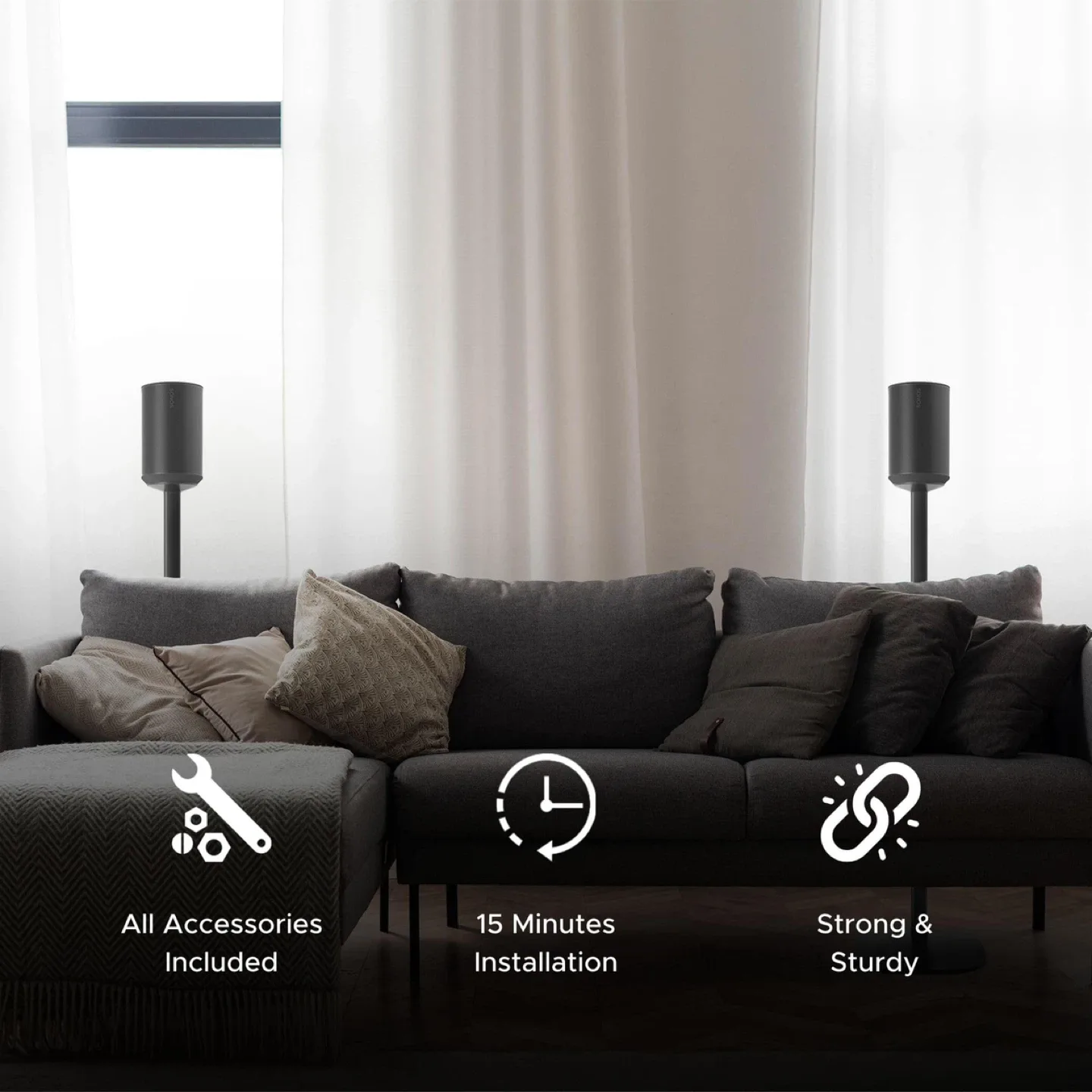 ERA100 Floor Stands, for Sonos Era 100, Sonos One, Play 1 image indicator(6)