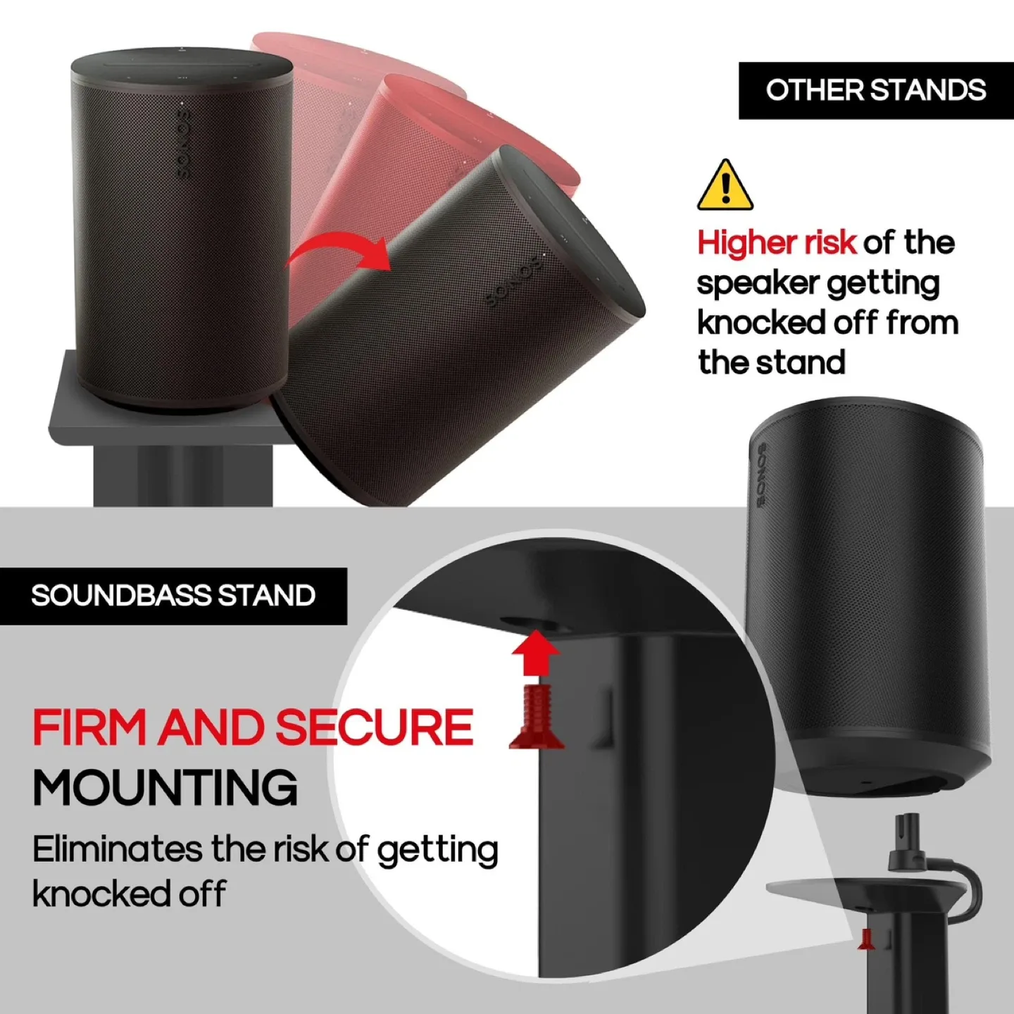 ERA100 Floor Stands, for Sonos Era 100, Sonos One, Play 1 image indicator(5)