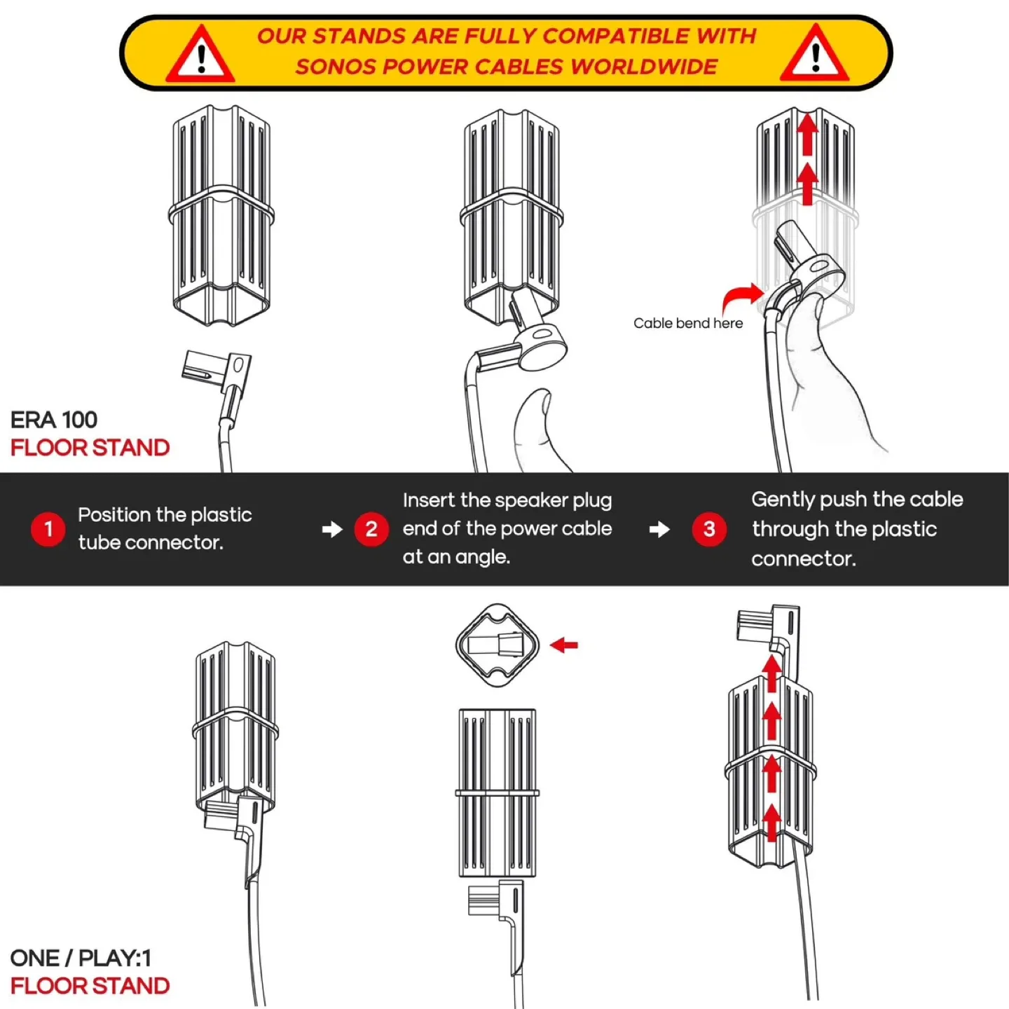 ERA100 Floor Stands, for Sonos Era 100, Sonos One, Play 1 image indicator(2)