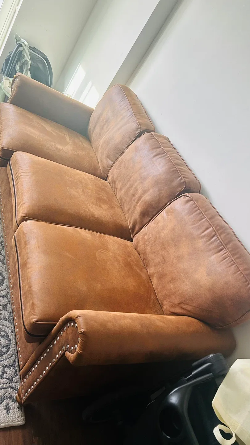 Abdullah 78" Faux Leather Sofa - Ginger image indicator(2)