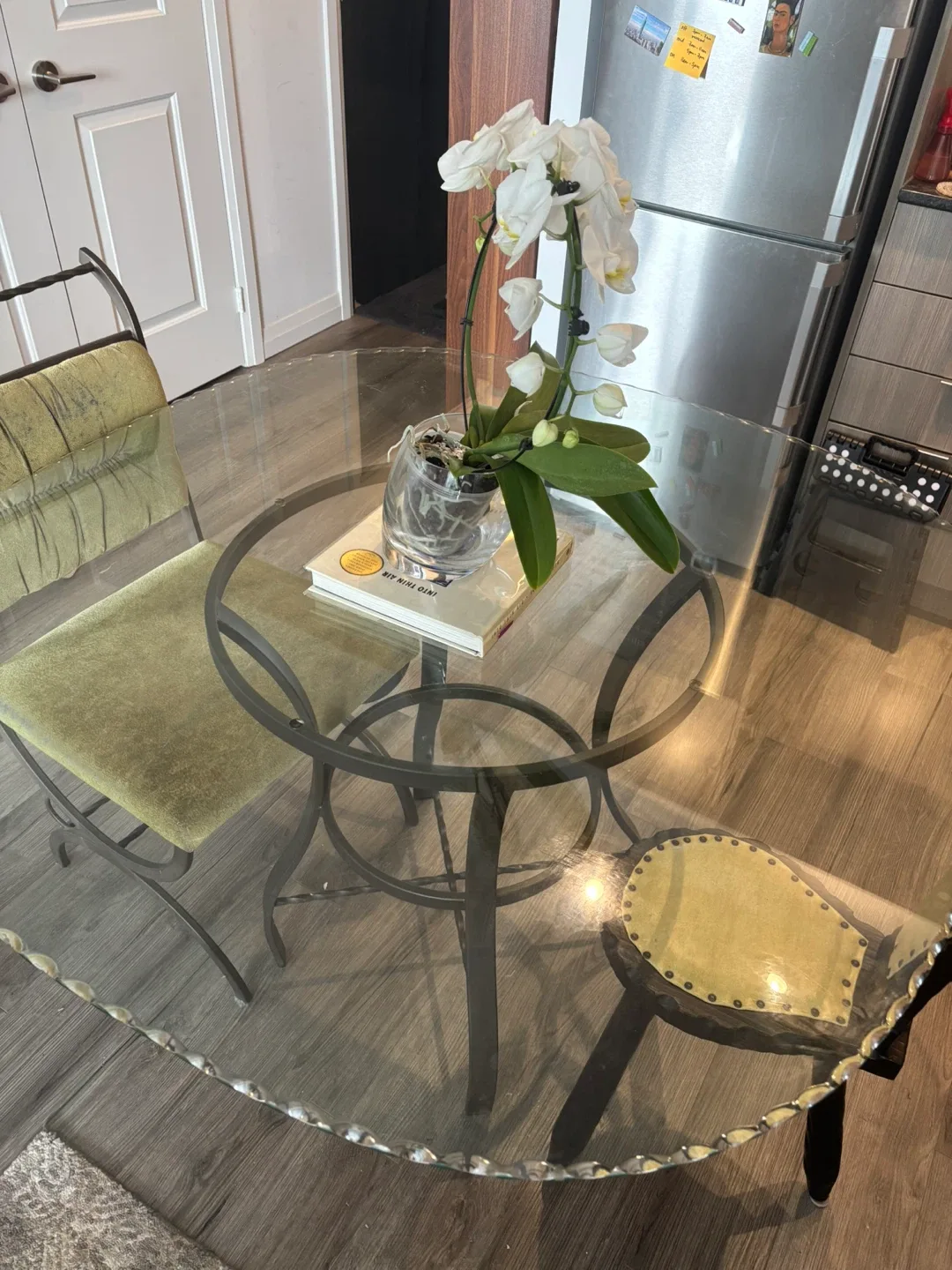 Glass Top Dining Table and Dining chairs image indicator(5)