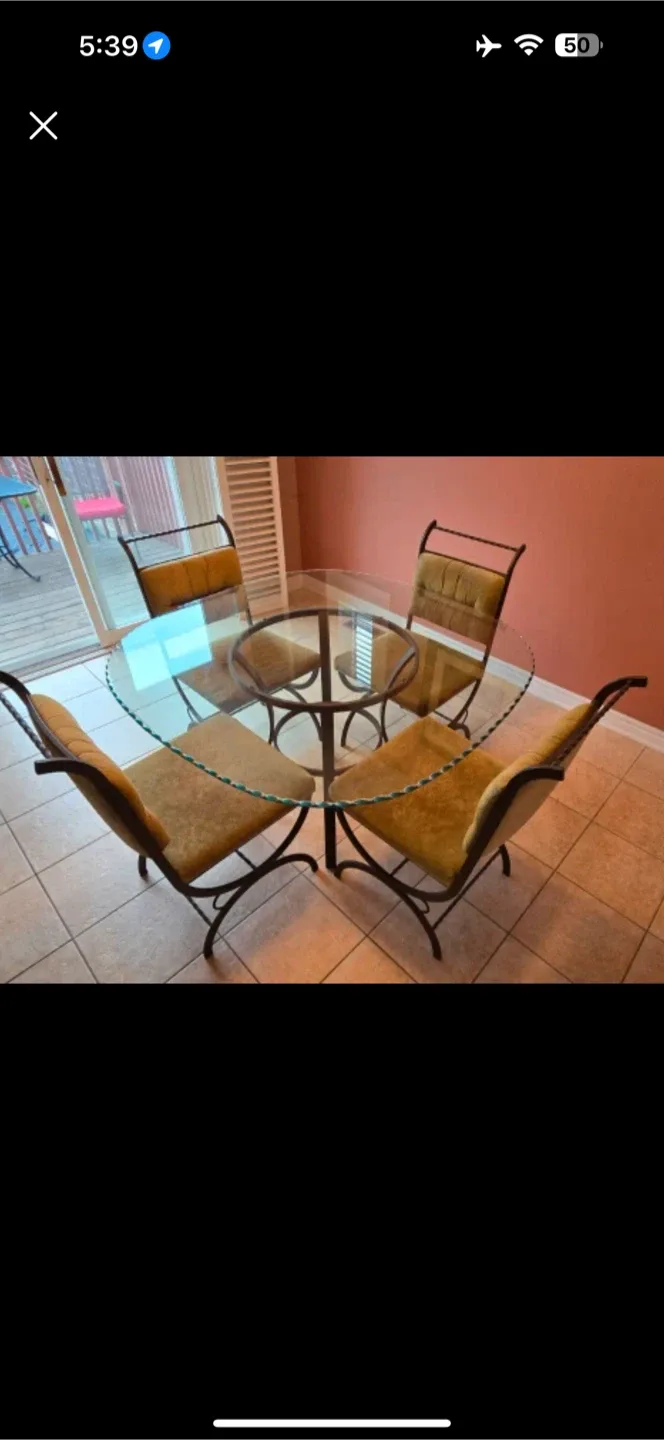 Glass Top Dining Table and Dining chairs image indicator(7)