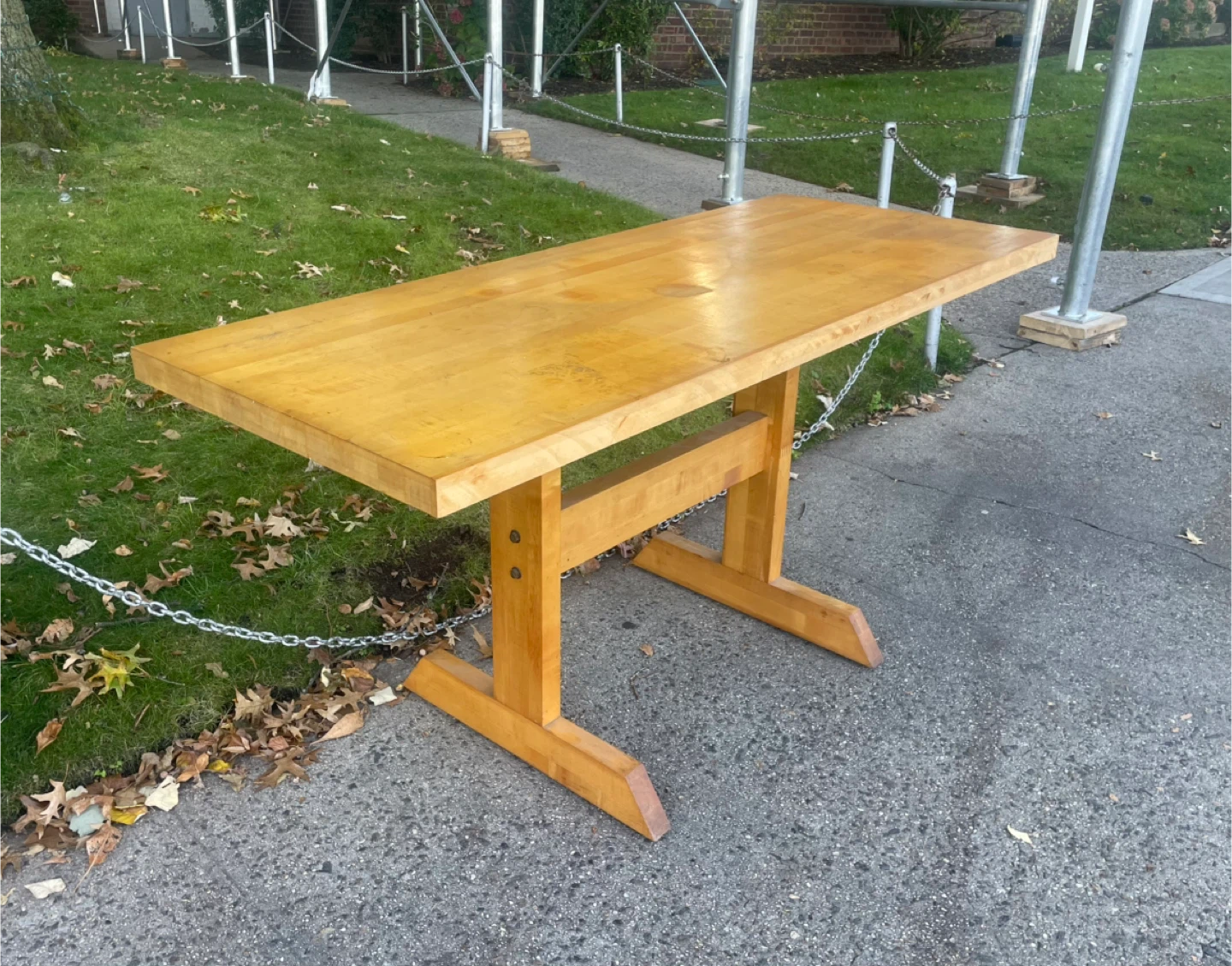 Vintage Mid Century Butcher Block Dining Table