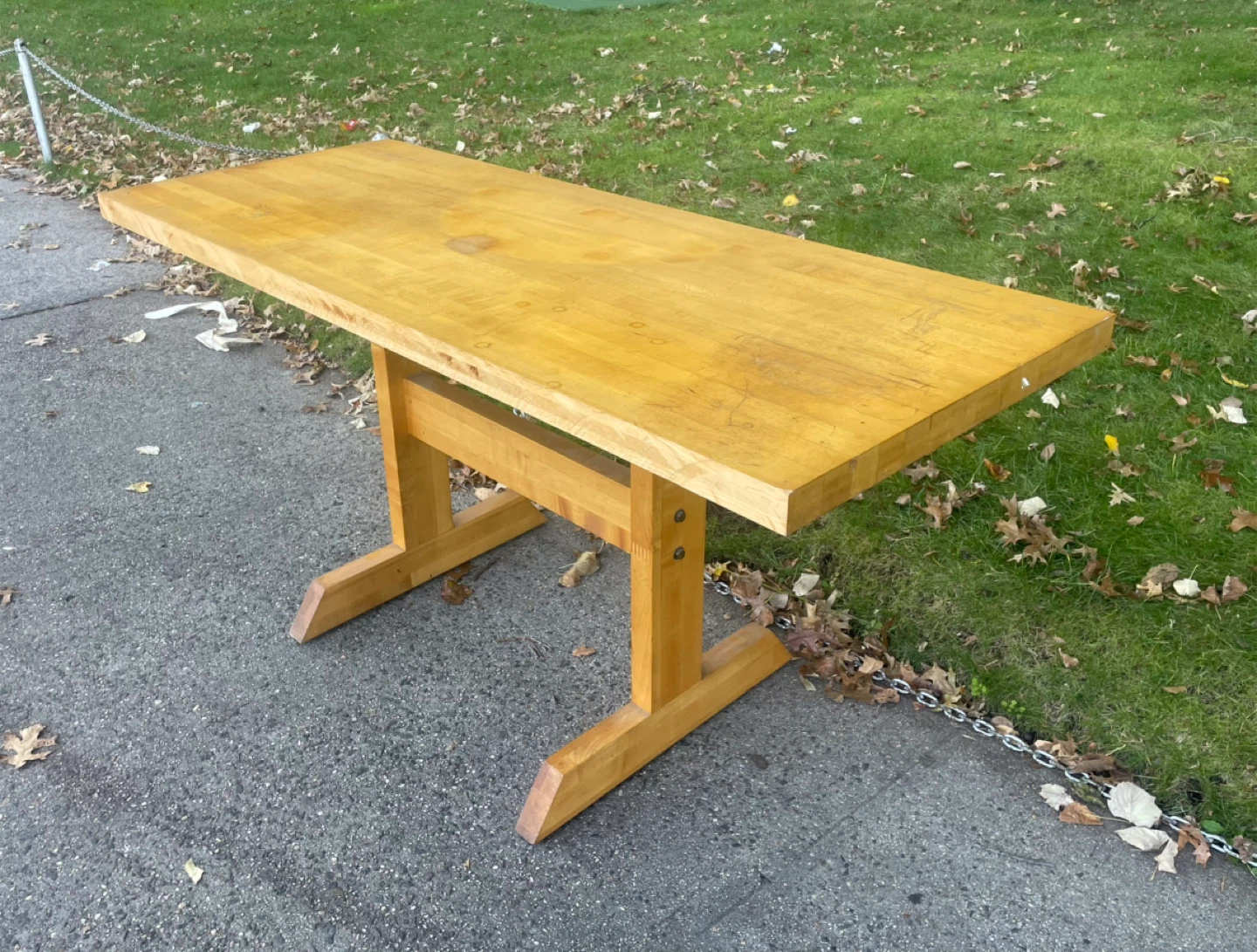 Vintage Mid Century Butcher Block Dining Table - photo 2