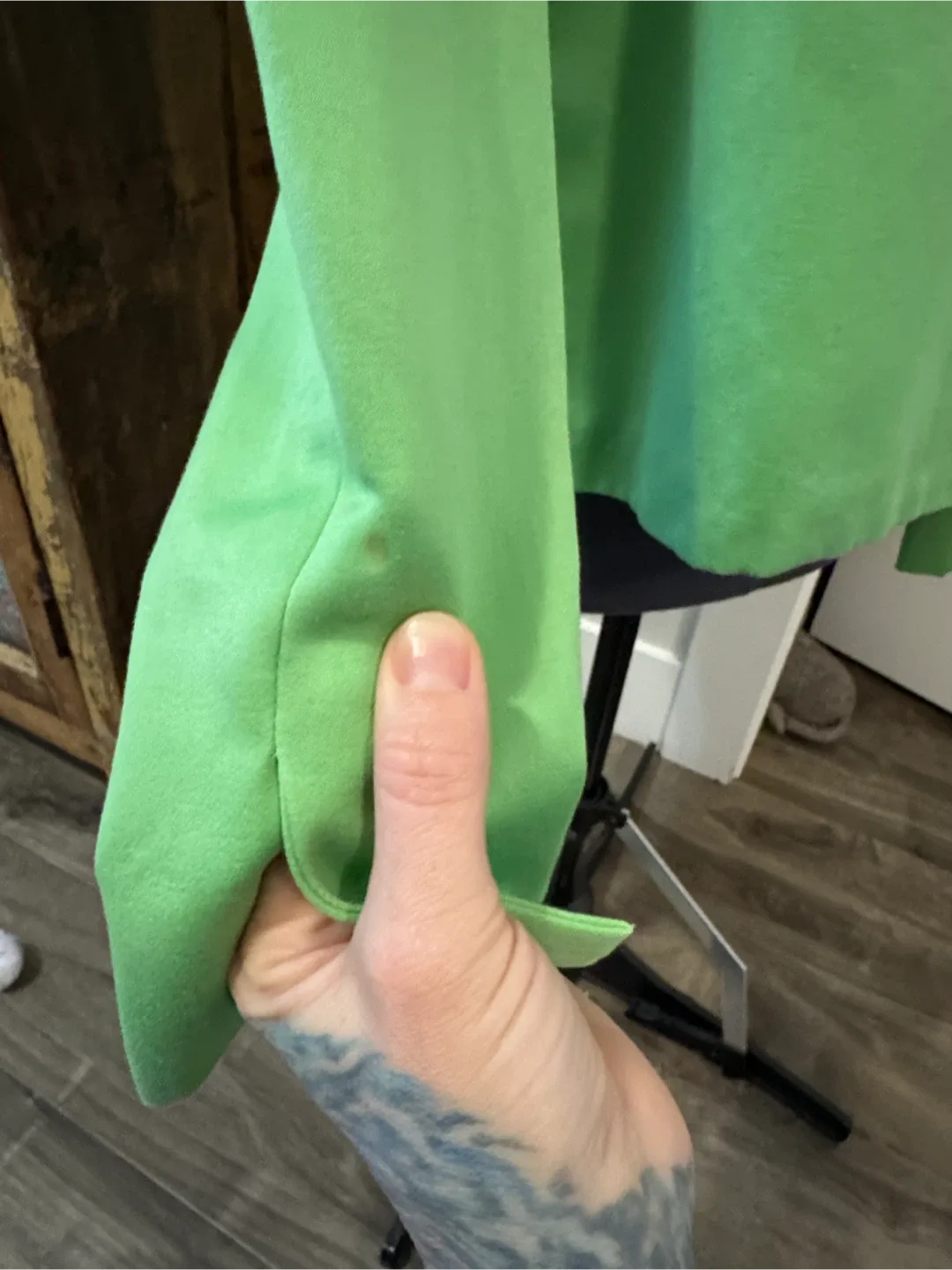 MaxMara Lime Double-Breasted Pea Coat - sz 6 image indicator(8)