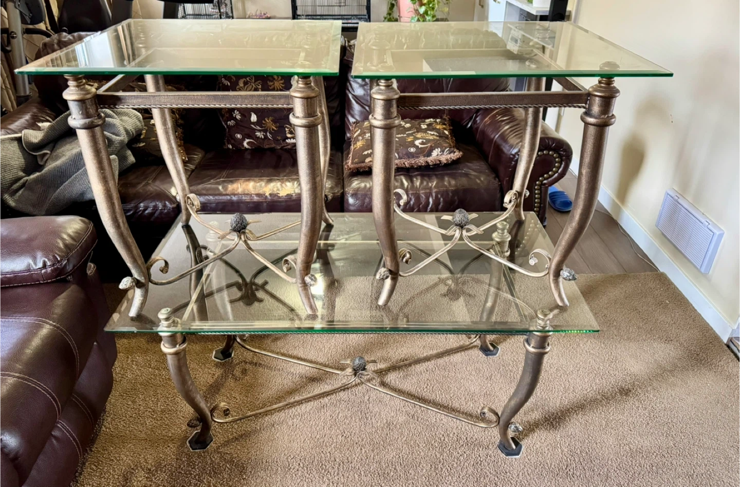 Glass Top Coffee & End Table Set