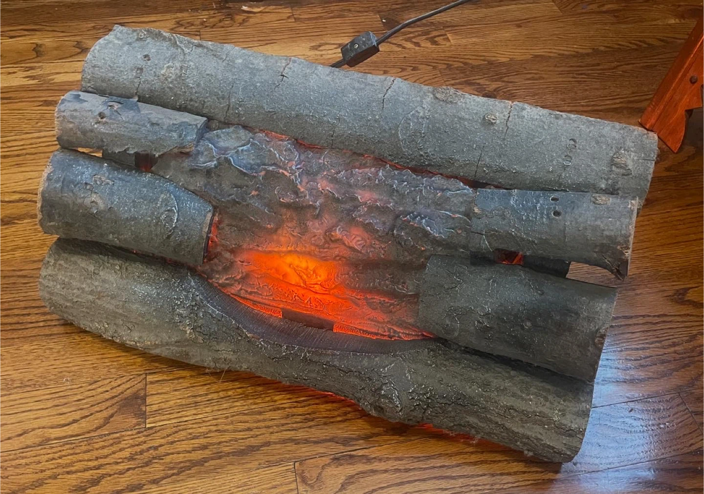 Vintage Faux Electric Light Up Fireplace Logs
