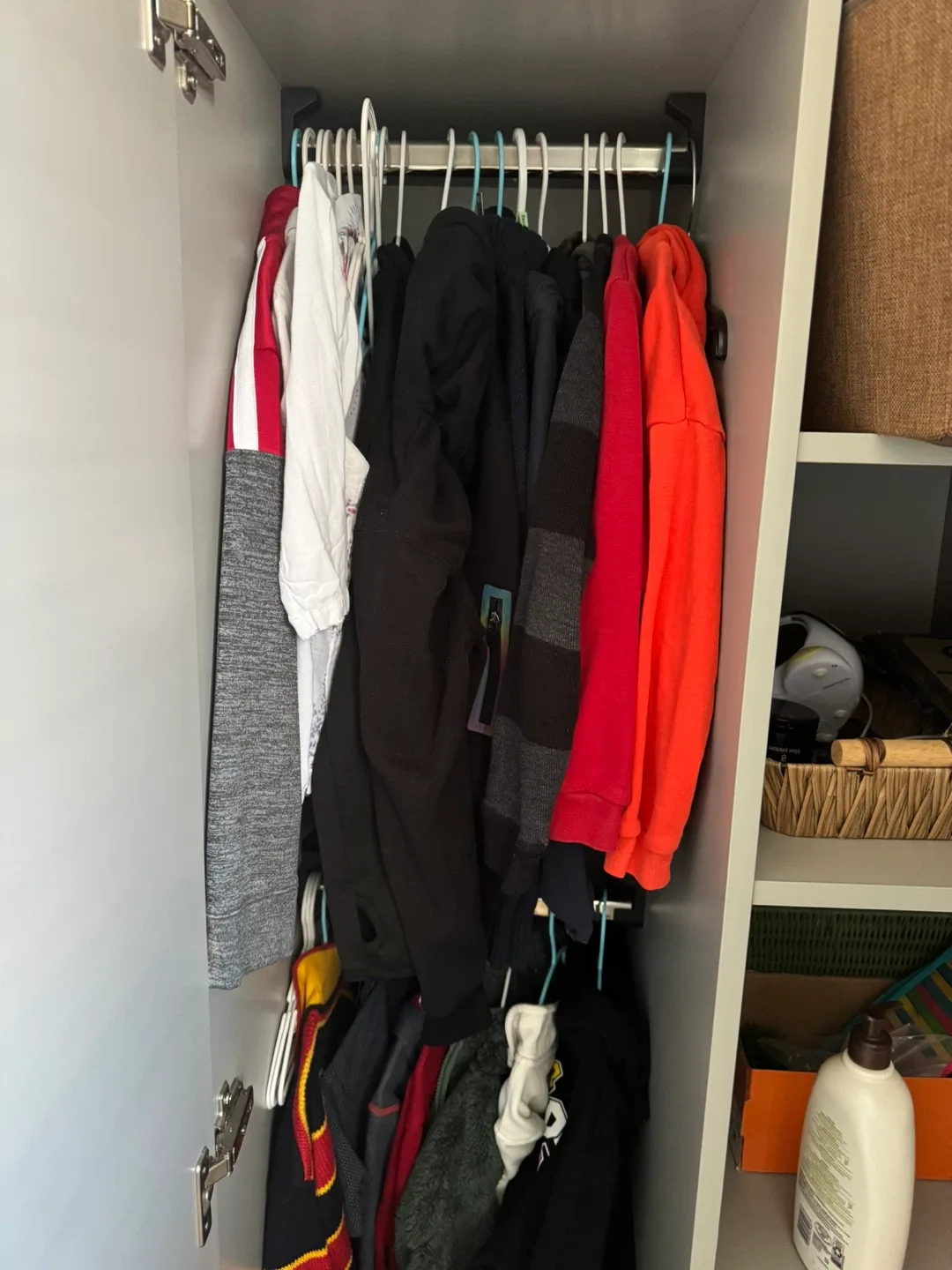 Grey Wardrobe with Shelves and Drawers image indicator(2)