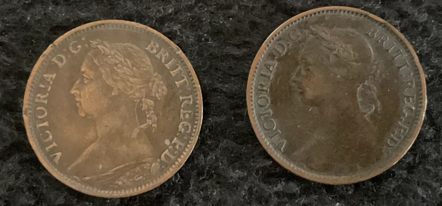 One Farthing Coins - 1888 & 1891 thumbnail