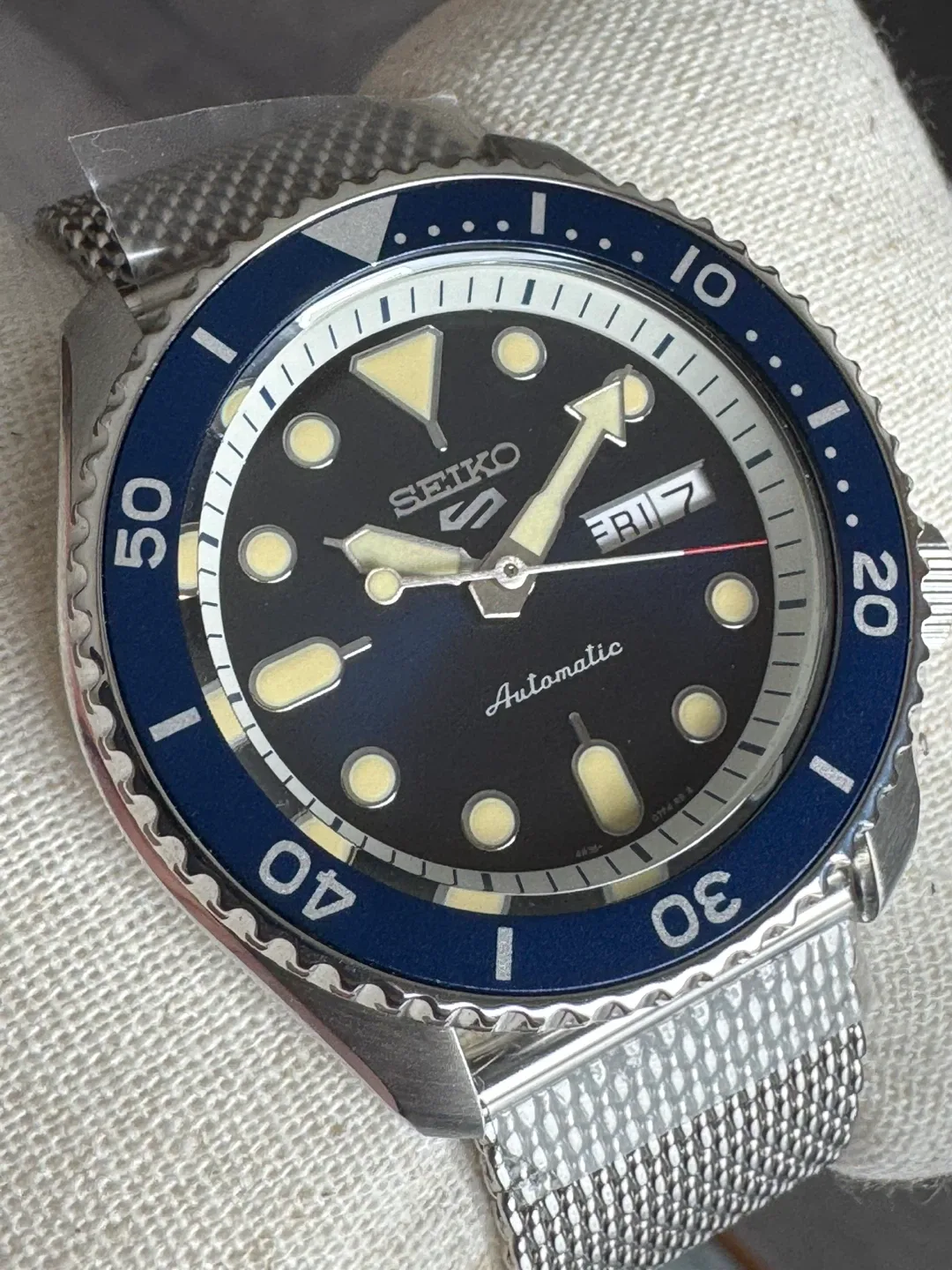 New Seiko 5 SRPD71 42mm Automatic Diver Watch Blue 4R36-07G0