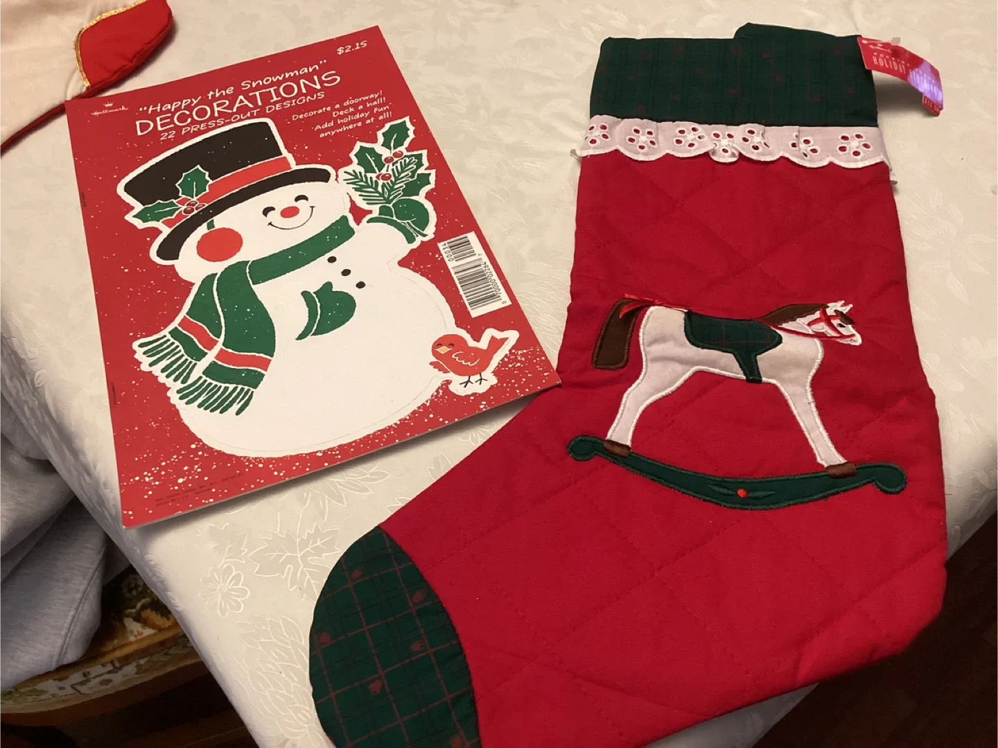 Hallmark Christmas Stocking & Snowman Decorations