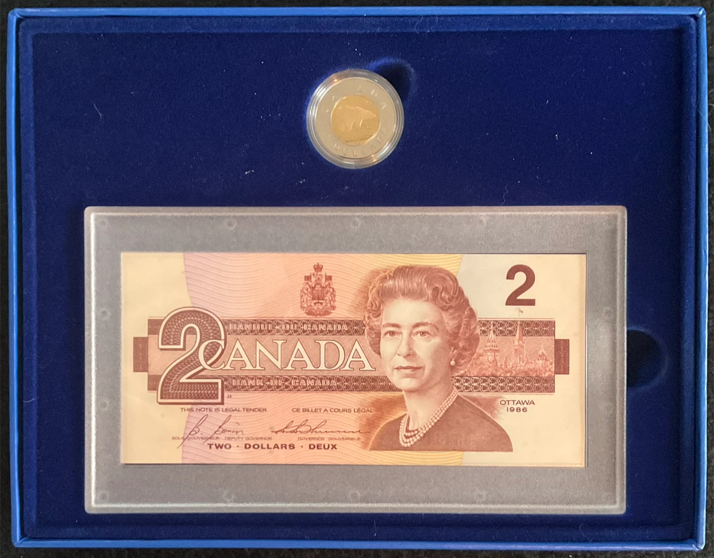 1996 Canada $2 Proof Coin and Bank Note Set