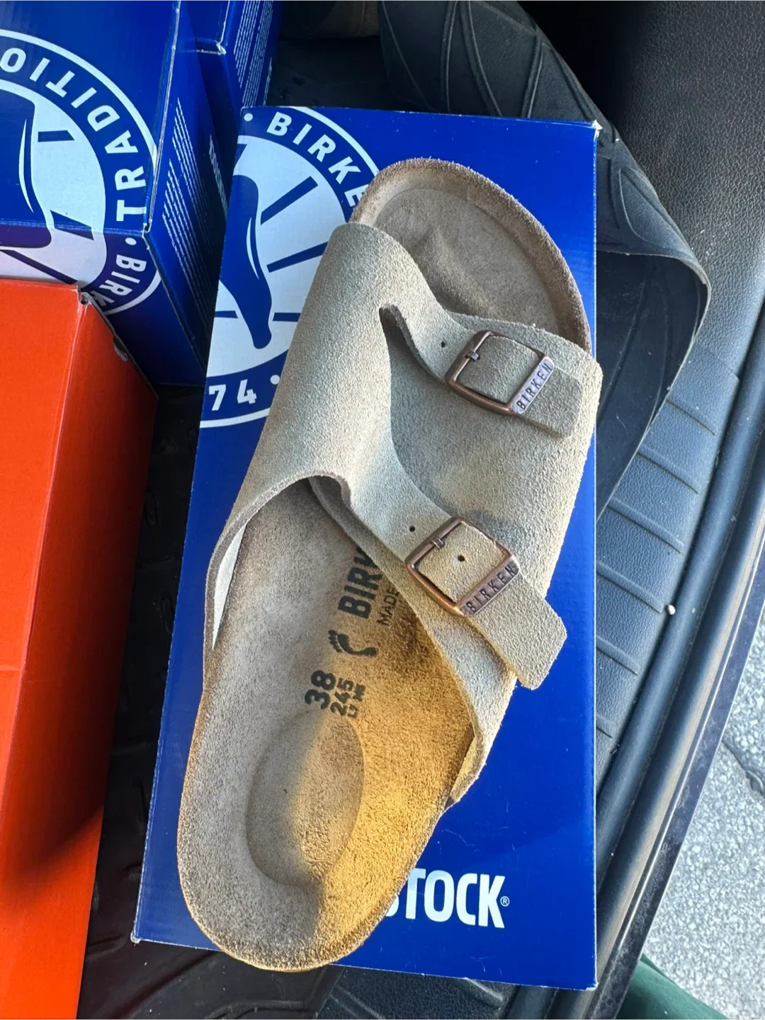 Birkenstock Arizona Suede Leather Sandals Size 38 image indicator(2)