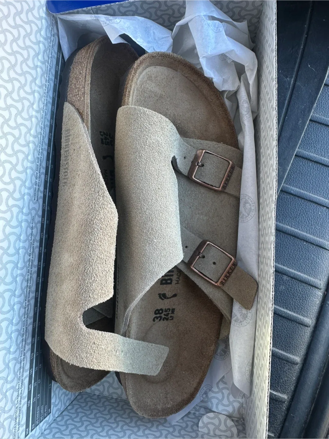 Birkenstock Arizona Suede Leather Sandals Size 38 image indicator(4)