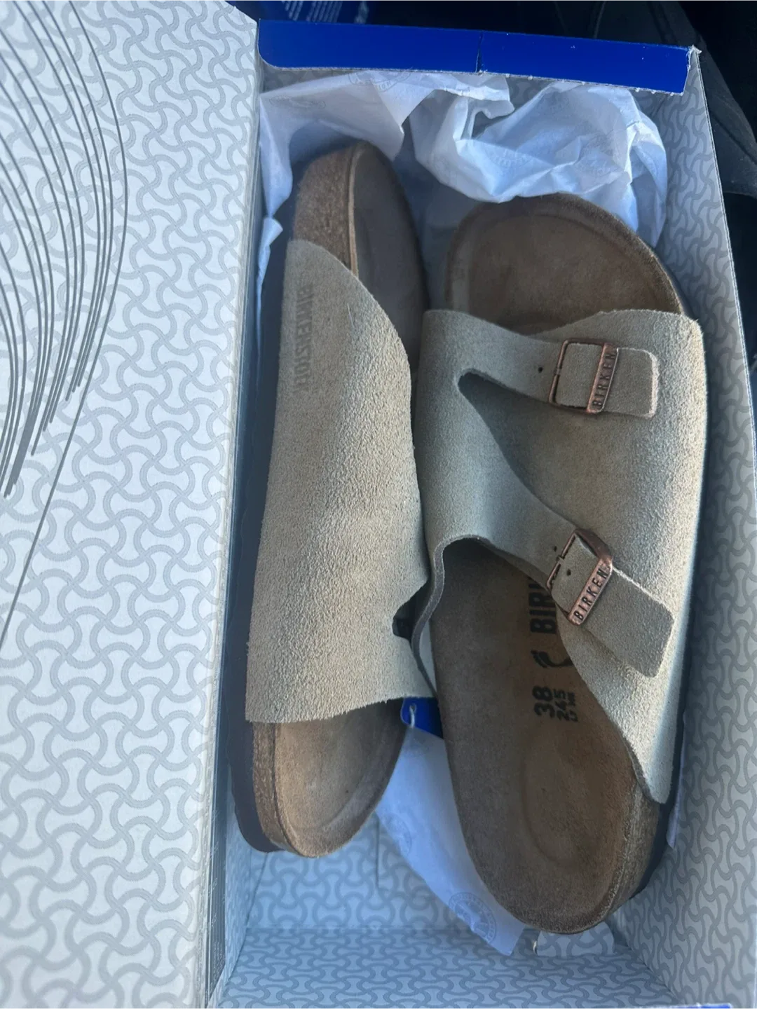 Birkenstock Arizona Suede Leather Sandals Size 38 image indicator(5)