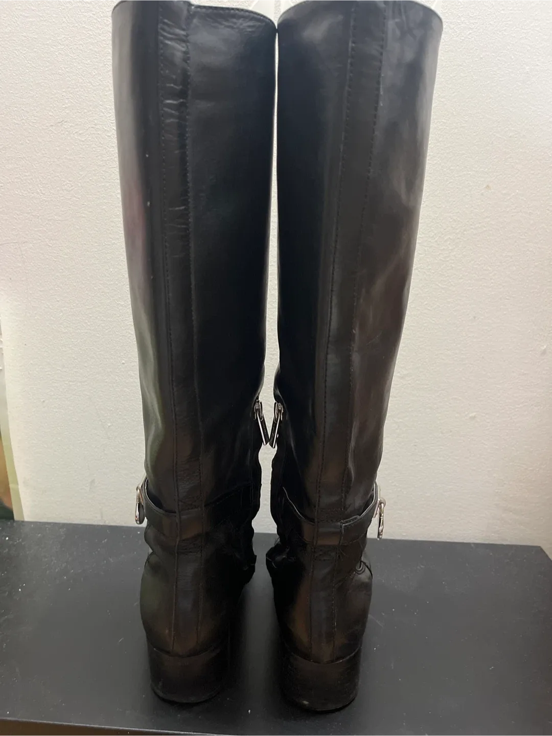 Michael Kors Black Leather Riding Boots image indicator(3)