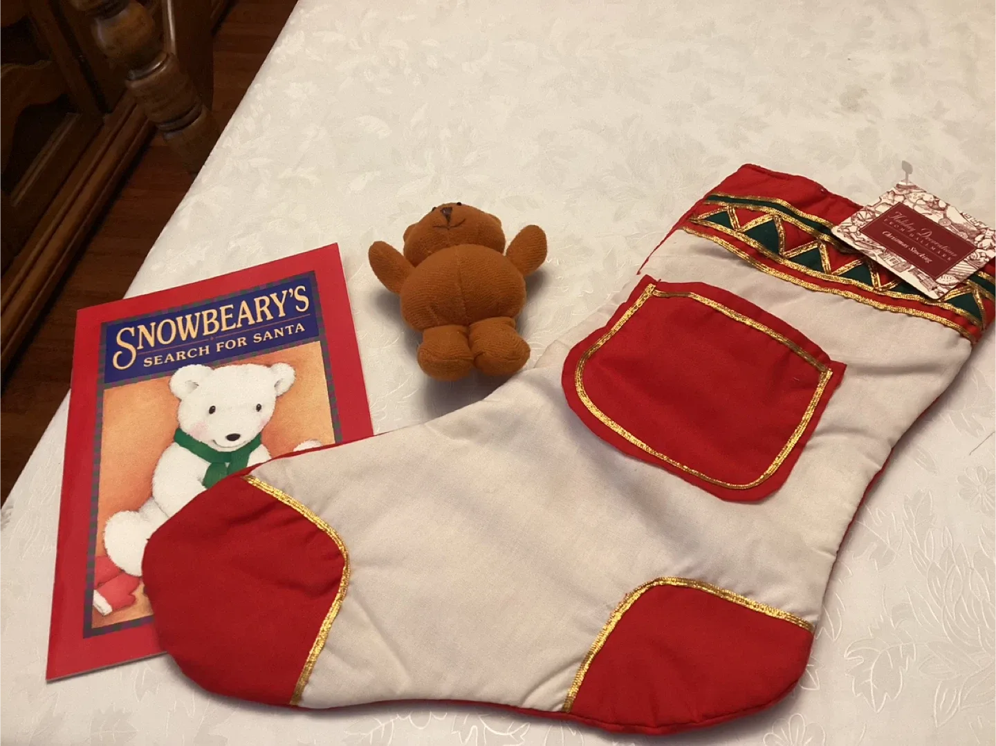 Lady Clare Christmas Stocking with Bear & Book
