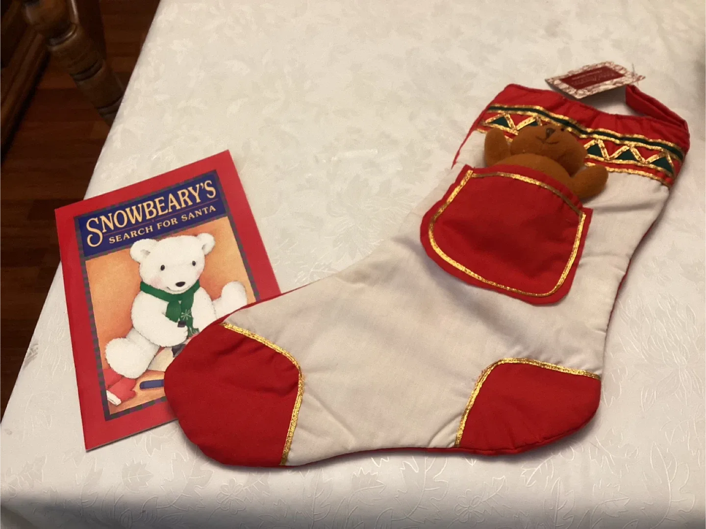 Lady Clare Christmas Stocking with Bear & Book image indicator(3)