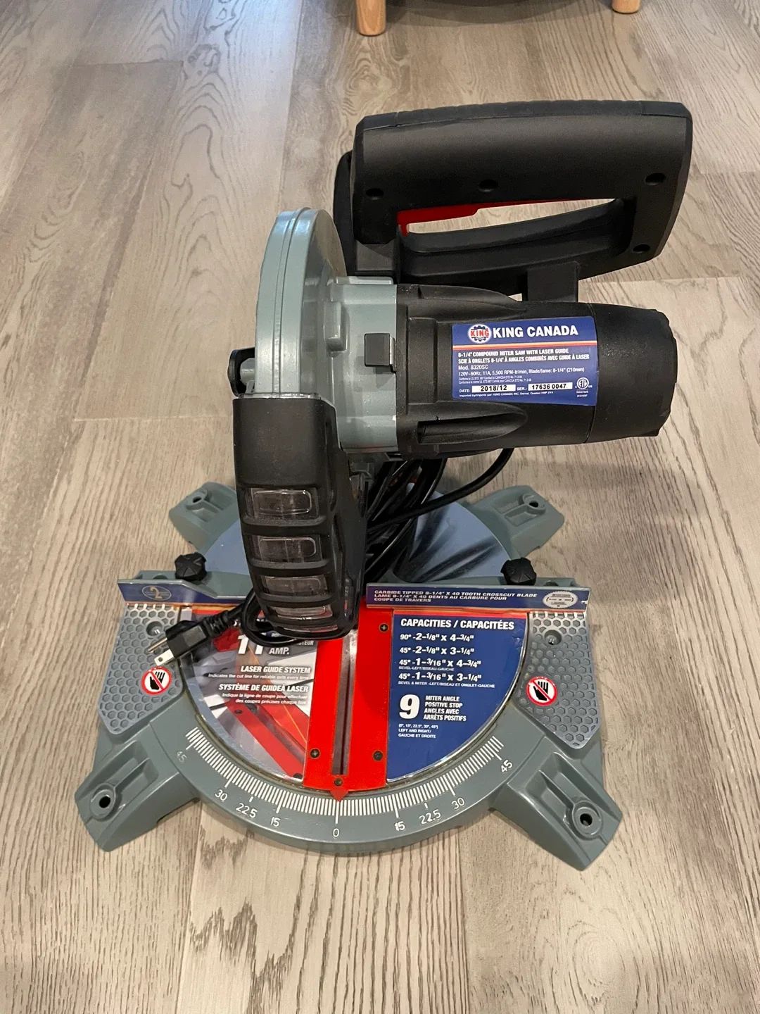 King Canada 8 ¼ Inch Compound Mitre Saw with Laser