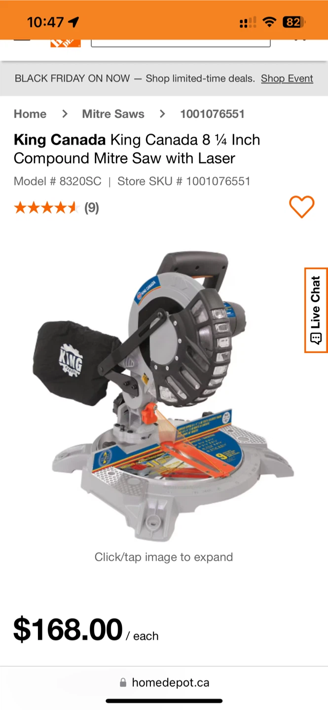 King Canada 8 ¼ Inch Compound Mitre Saw with Laser - photo 5