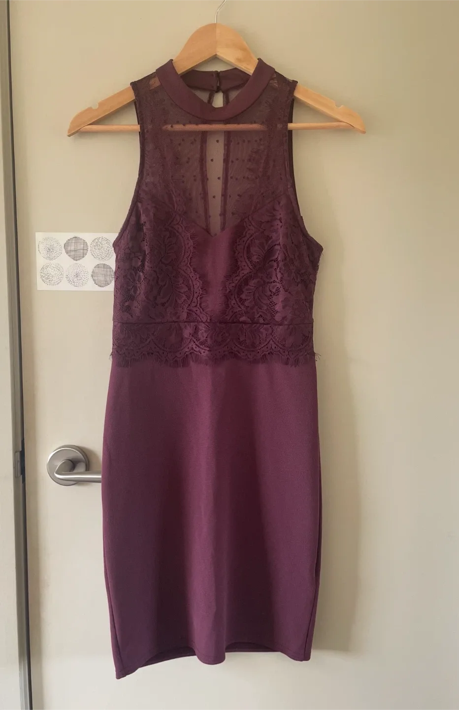 New Look Plum Lace Dress - Size 8 image indicator(6)