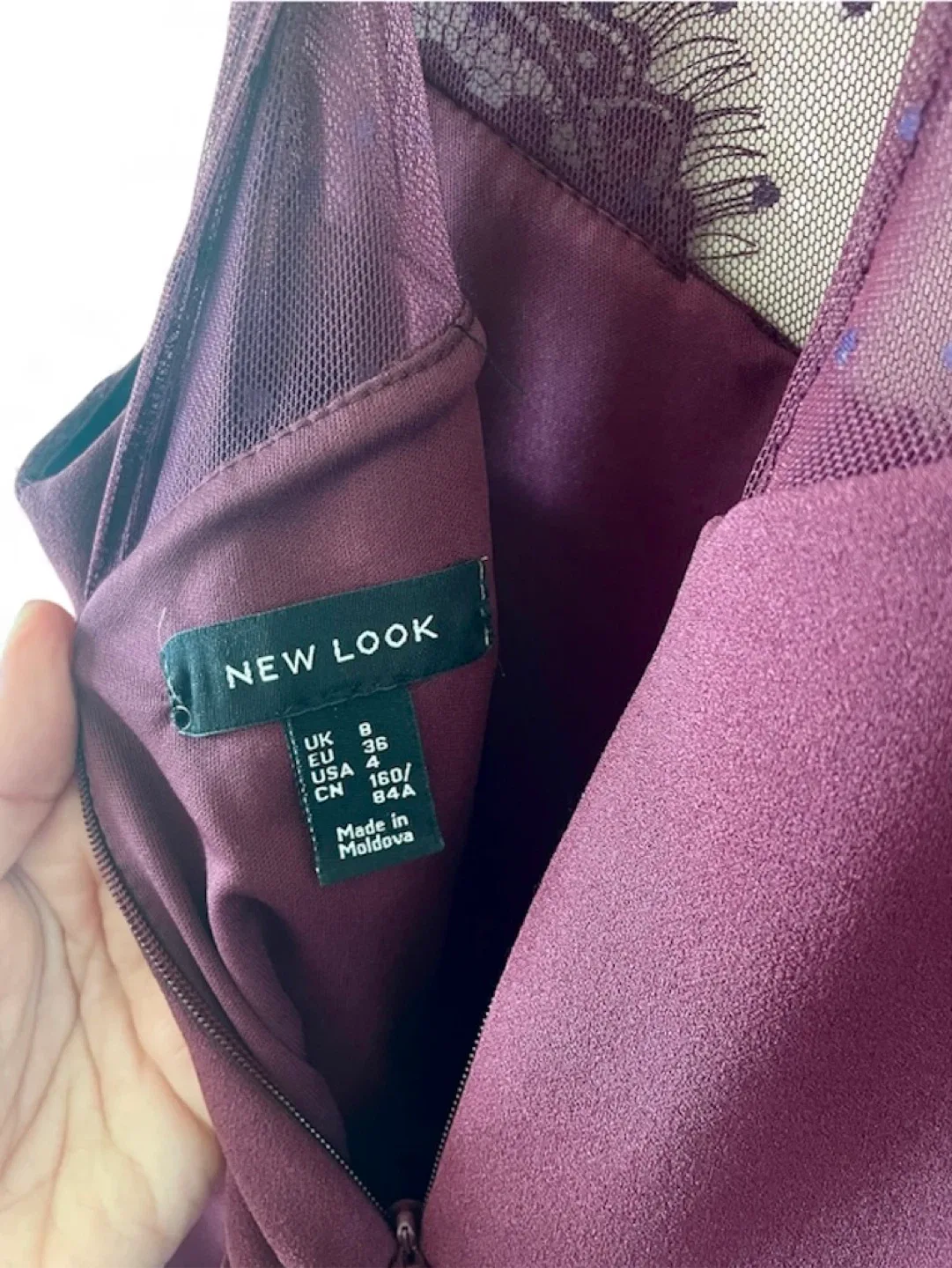 New Look Plum Lace Dress - Size 8 image indicator(3)