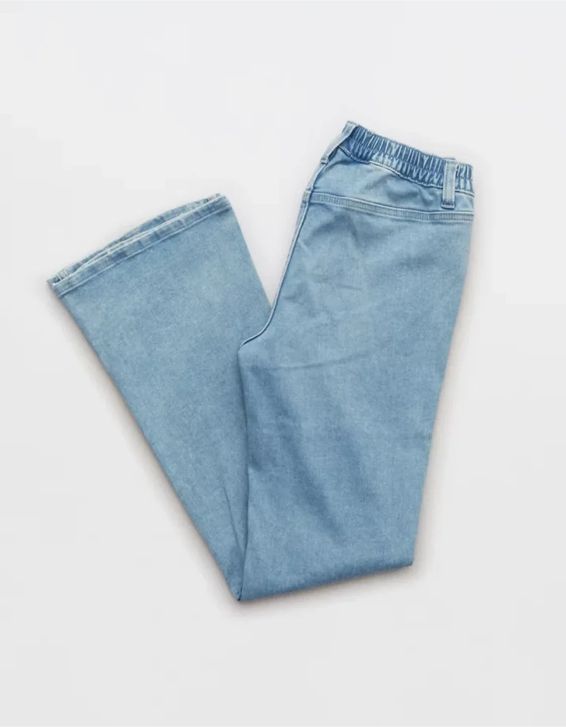 Aerie Light Blue Pull On Stretch Waist Flare Jeans size 14/16 image indicator(2)