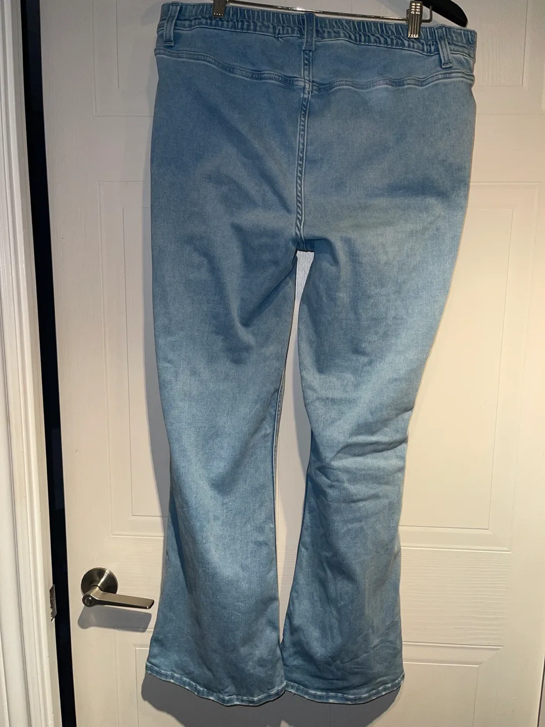 Aerie Light Blue Pull On Stretch Waist Flare Jeans size 14/16 image indicator(6)
