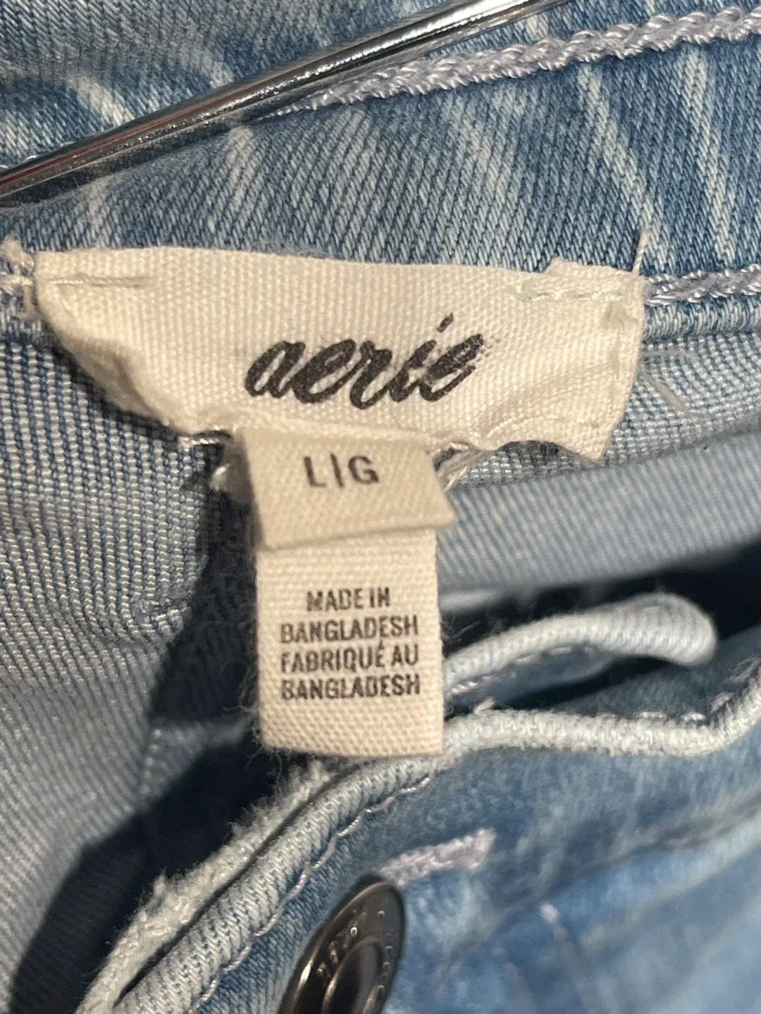 Aerie Light Blue Pull On Stretch Waist Flare Jeans size 14/16 image indicator(9)