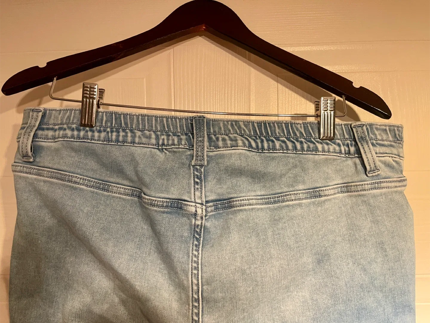 Aerie Light Blue Pull On Stretch Waist Flare Jeans size 14/16 image indicator(8)