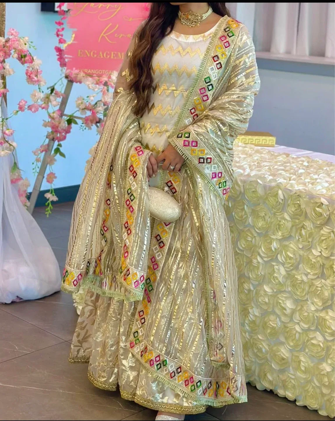 White & Gold Sharara Suit Pakistani image indicator(5)